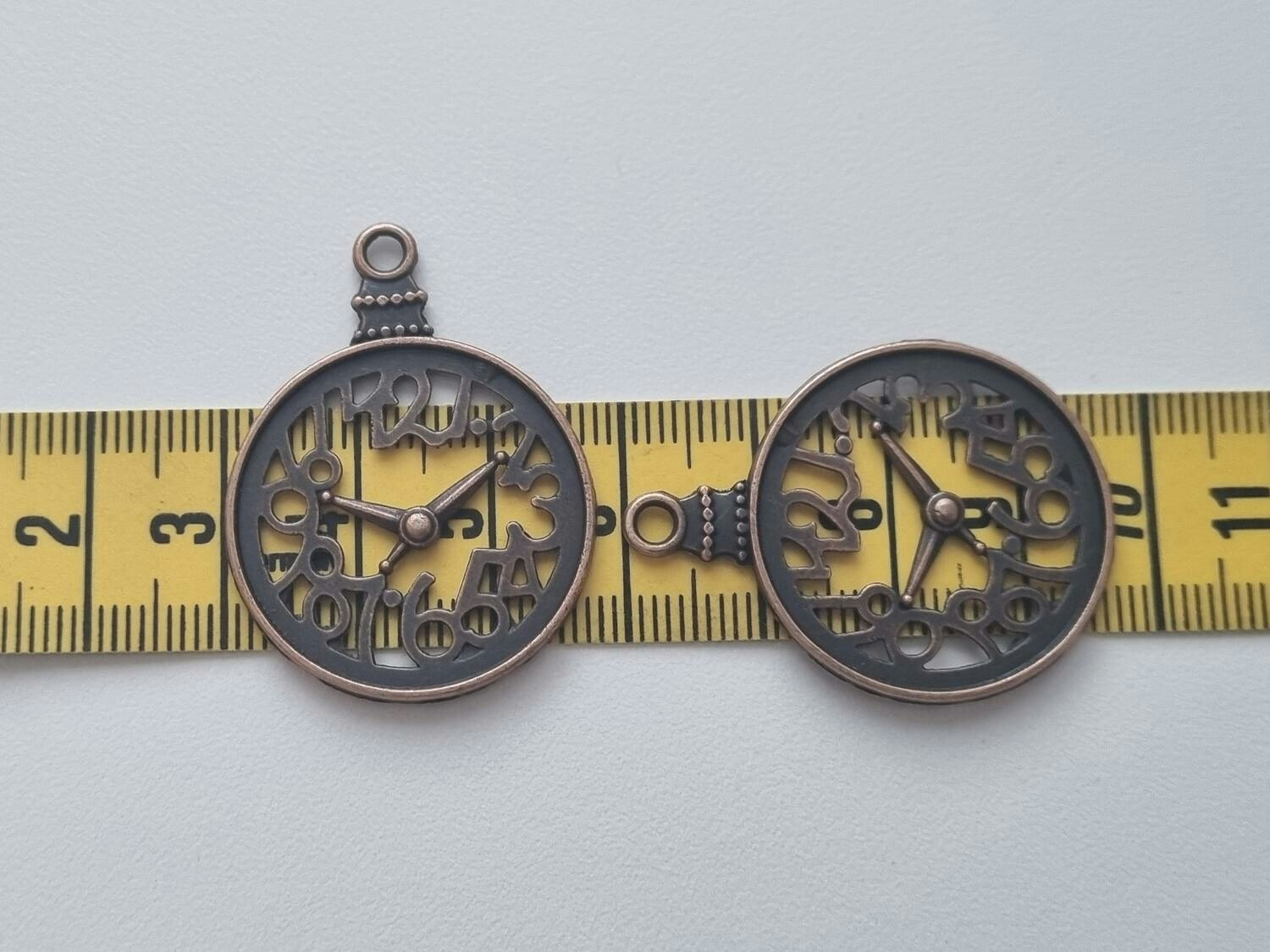 Berlock klockor i steampunk, kopparfärgad klockberlocker