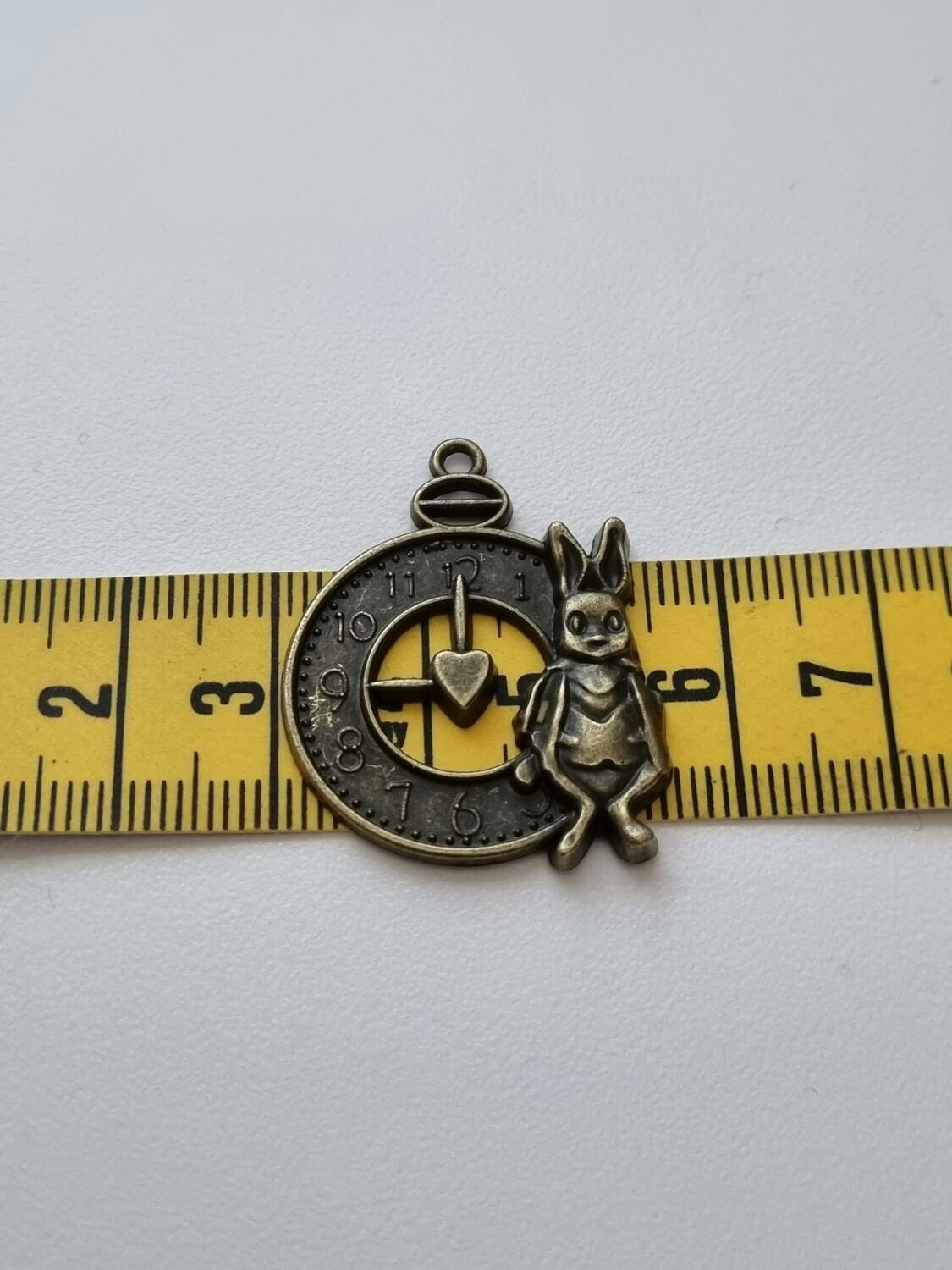 Berlock klocka i steampunk, klockberlock (bronsfärgad)
