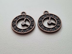 Berlock klockor i steampunk, kopparfärgade klockberlocker