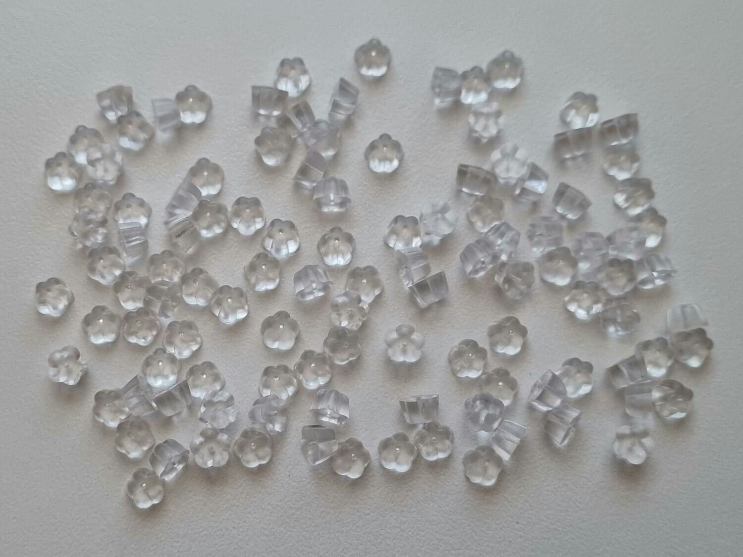 50 st pluppar bakstycken stoppers för örhängen (blomma)