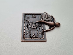 Berlock Klocka i steampunk, kopparfärgad klockberlock