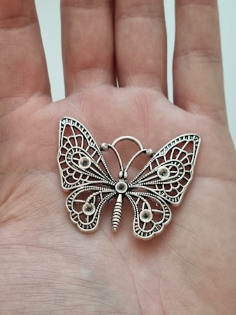 1 st silverfärgad Fjäril miniatyr charm hänge
