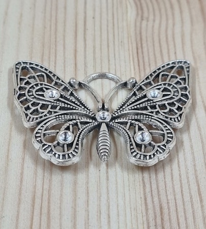 1 st silverfärgad Fjäril miniatyr charm hänge