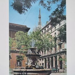 Vykort - Milano, Fontana Square