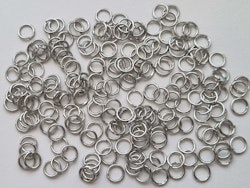 100 st jumprings / bindringar (5 mm, silverfärgade)