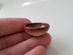 1 st skål, miniskål / miniatyr (rostbrun/vit)