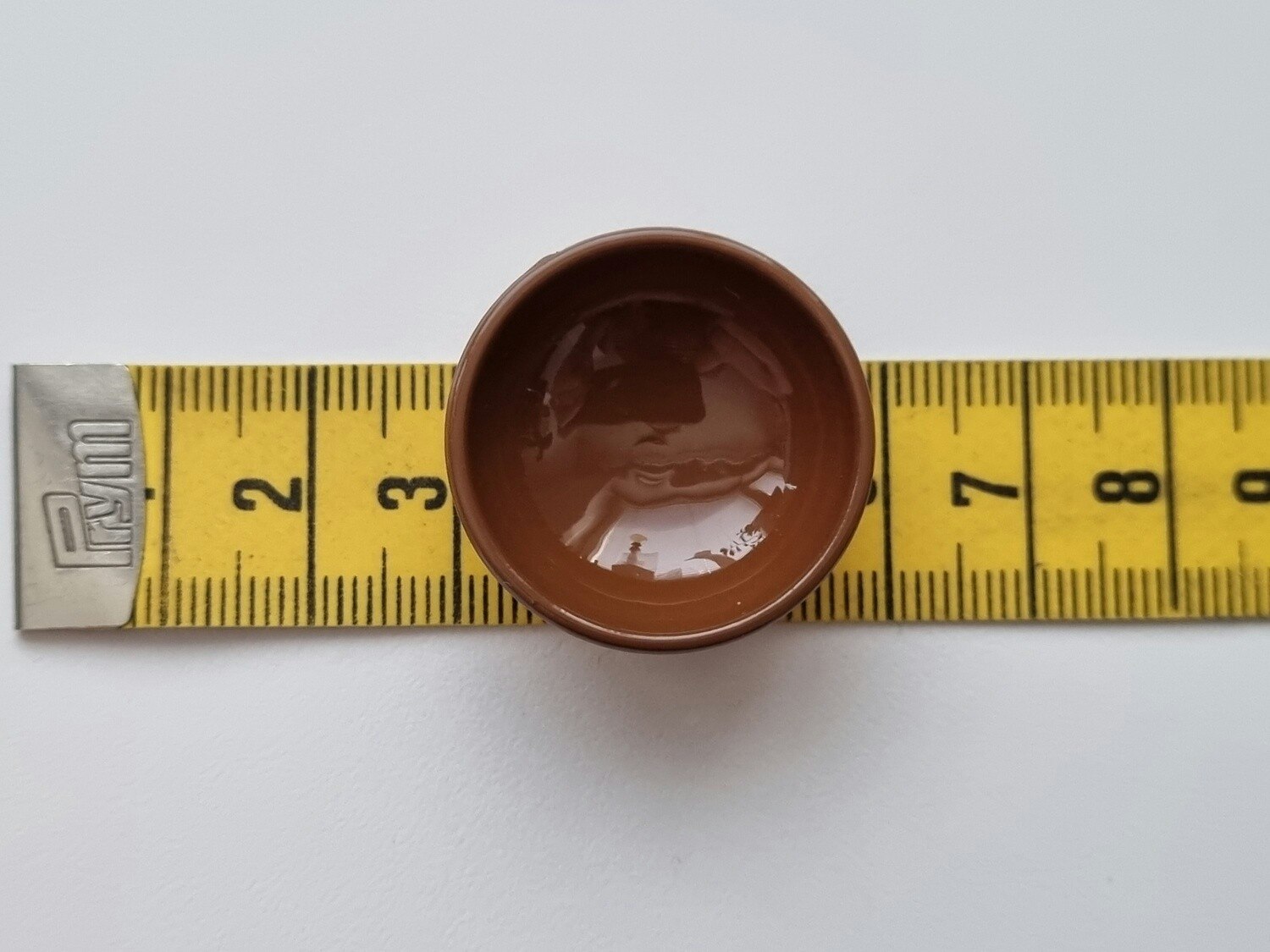 1 st skål, miniskål / miniatyr (rostbrun/vit)