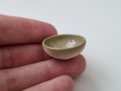 1 st skål, miniskål / miniatyr (brun/vit)