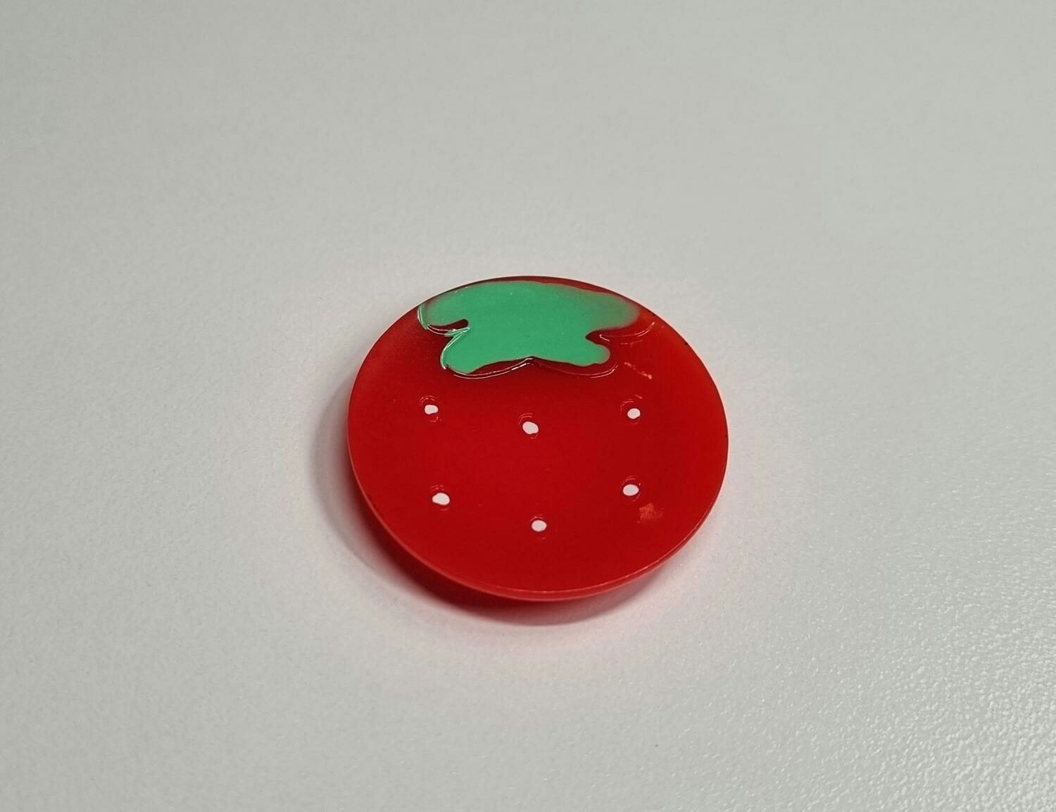 1 st fat / tallrik. Miniatyr för dockskåp, tittskåp (jordgubbe)