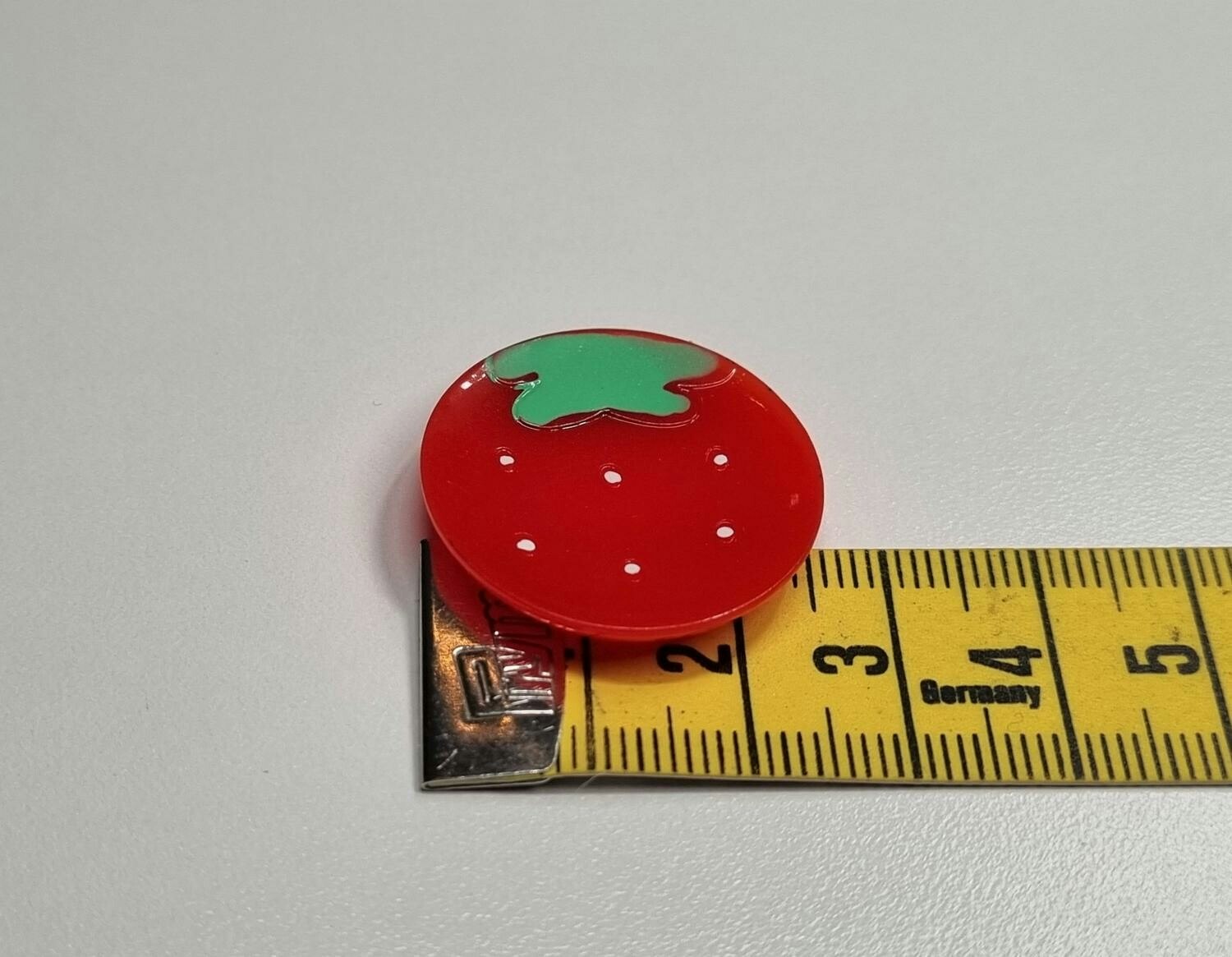 1 st fat / tallrik. Miniatyr för dockskåp, tittskåp (jordgubbe)