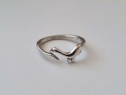 Silverfärgad justerbar ring - Dinosaur (variant 1)