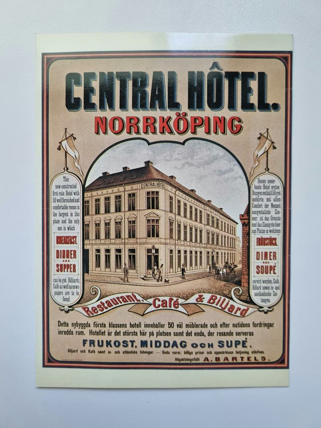 Vykort - Central Hotel, Norrköping 1900
