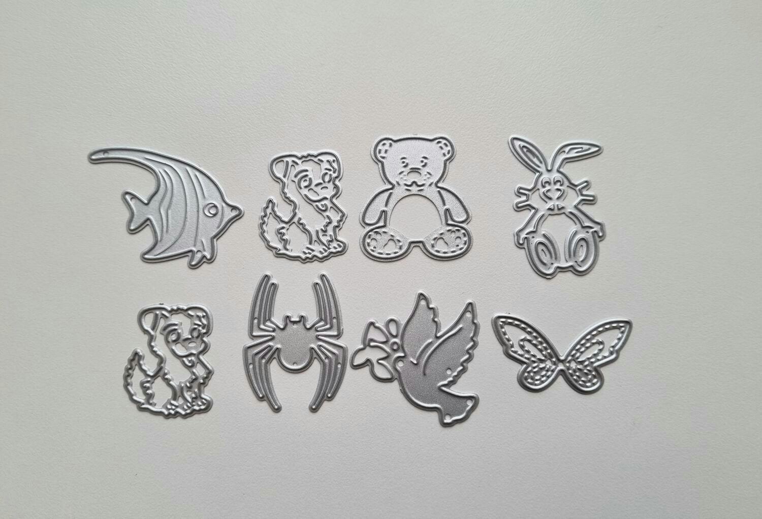 Scrapbooking, 7 st dies, cutting dies (djur)