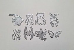 Scrapbooking, 7 st dies, cutting dies (djur)