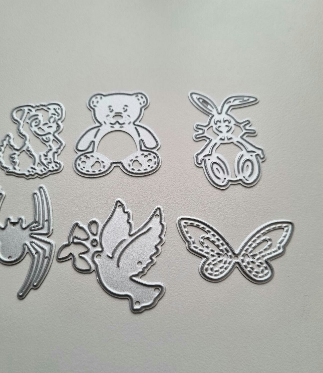Scrapbooking, 7 st dies, cutting dies (djur)