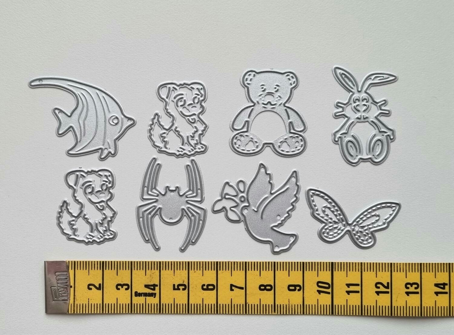 Scrapbooking, 7 st dies, cutting dies (djur)