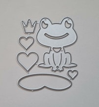 Scrapbooking, 6 st dies, cutting dies (Groda, hjärtan och damm)