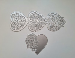 Scrapbooking, dies, cutting dies (hjärtan, 4 st)