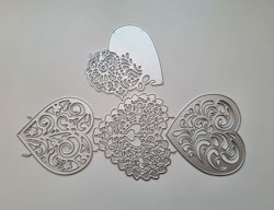 Scrapbooking, dies, cutting dies (hjärtan, 4 st)