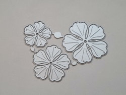 Scrapbooking, 3 st dies, cutting dies (blommor)