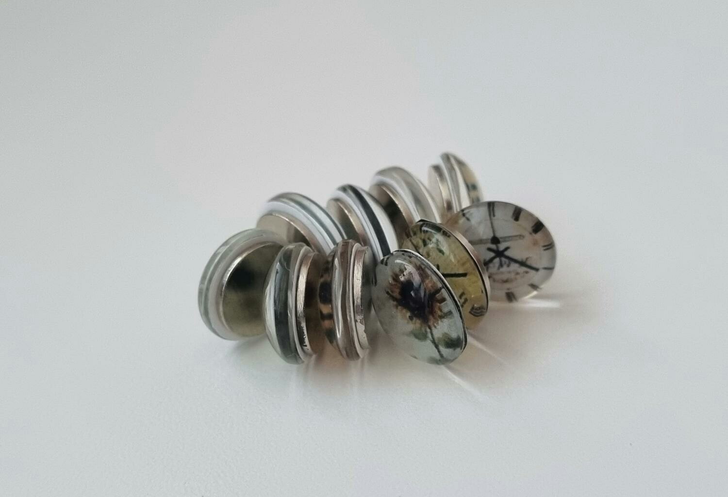 10 st kylskåpsmagneter, neodymium magneter med klockmotiv