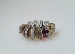 10 st kylskåpsmagneter, neodymium magneter med klockmotiv