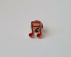 Pins, röd liten not / musiknot