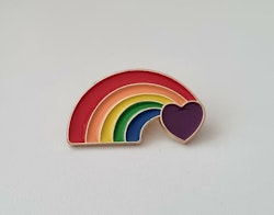 Pins, HBTQ - Regnbåge med hjärta