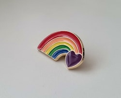 Pins, HBTQ - Regnbåge med hjärta