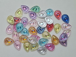 20 st flatbacks, strasstenar (18 x 13 mm)