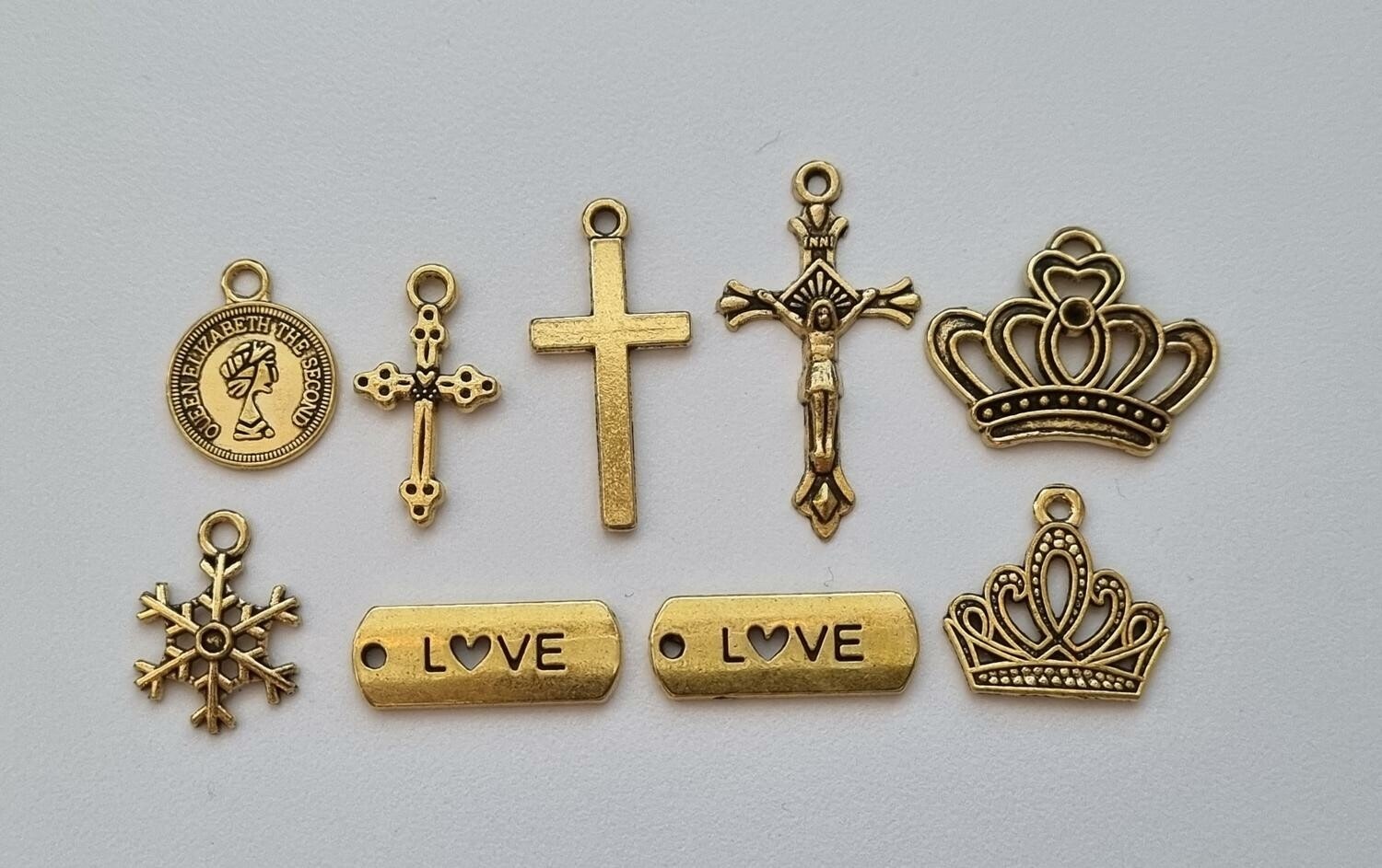10 st guldfärgade Berlocker Charms Hängen för smyckestillverkning