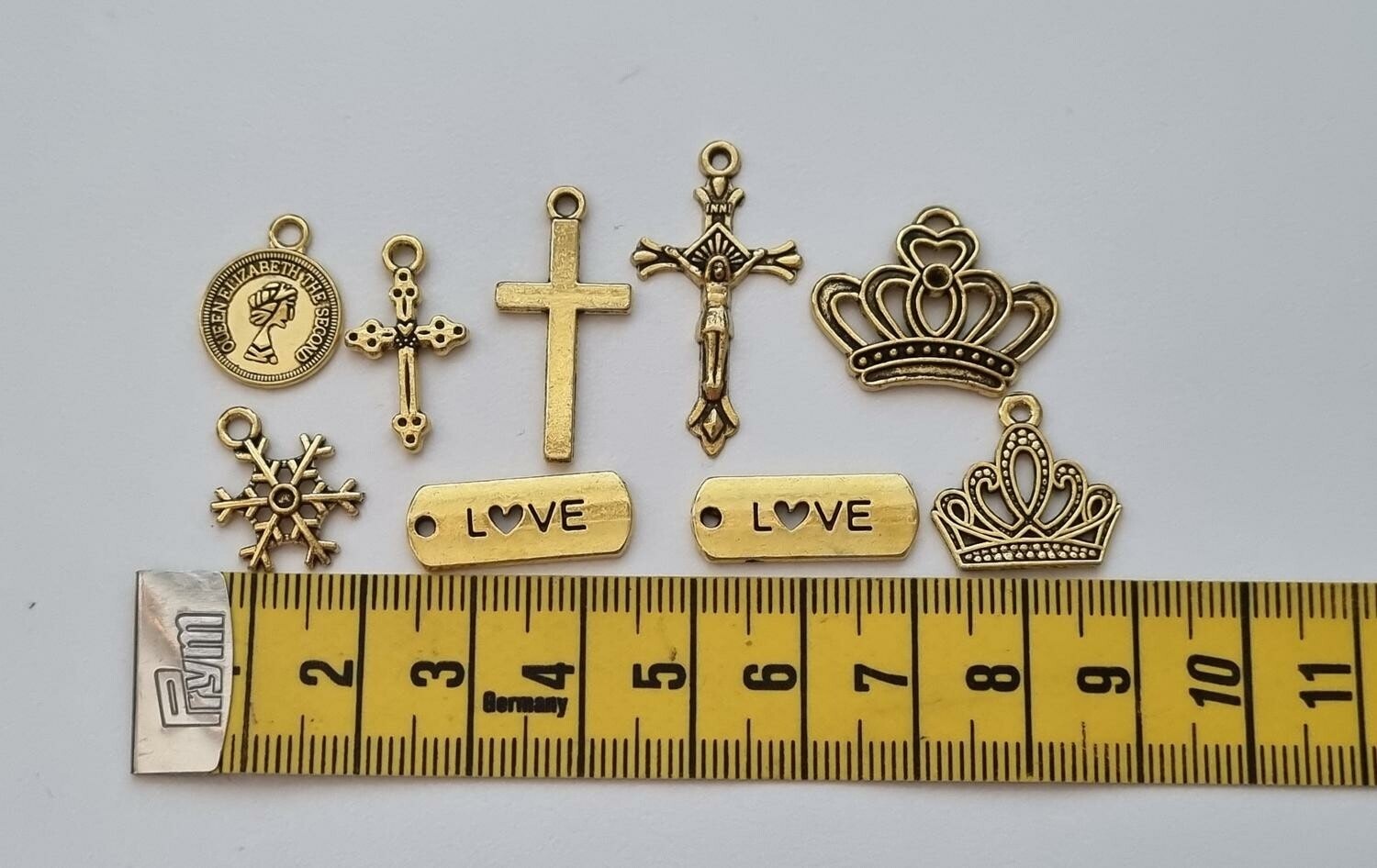 10 st guldfärgade Berlocker Charms Hängen för smyckestillverkning