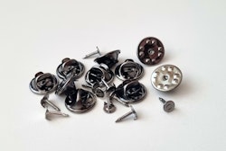 10 st silverfärgade fjärilslås / klämstift för att göra pins