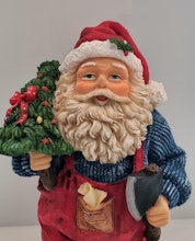 Handmålad figurin, stor jultomte, Hedlund (26 cm hög)