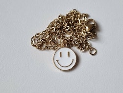 Halsband Smiley / smileyface (vit)