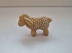 Ståendes litet får, miniatyr figurin (cremefärgat)