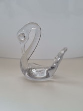 Söt svan i glas / glassvan (5,5 cm hög)