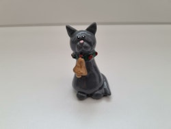 Figurin miniatyr katt med bjällra (24 gram)