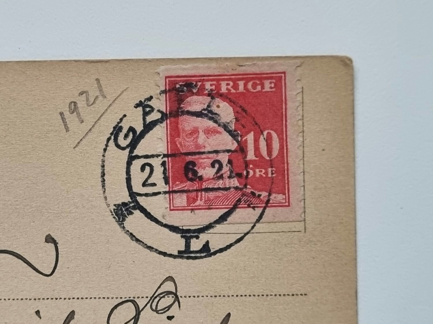 Vykort Gefle, Lasarettet, 1921
