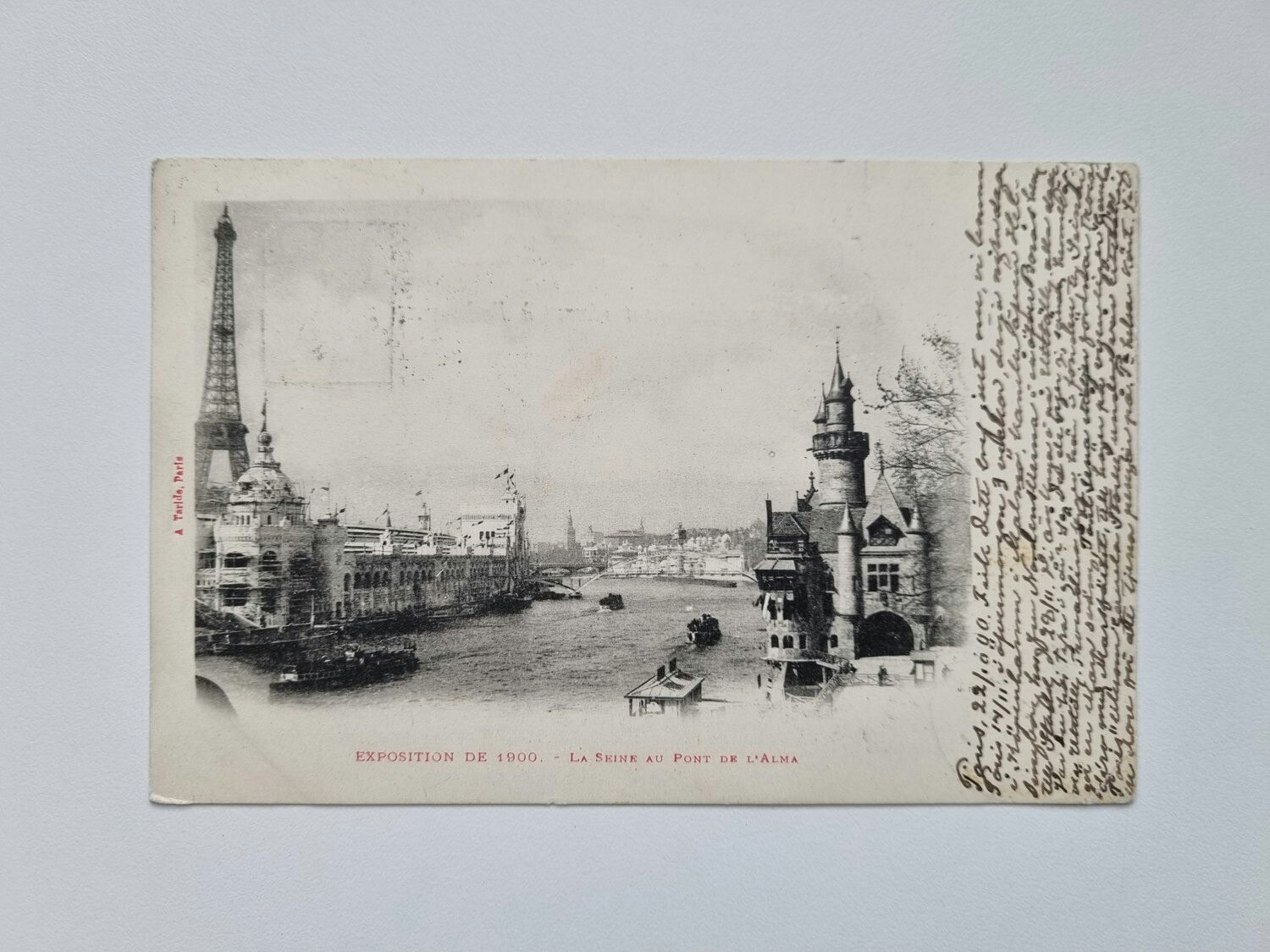Vykort Alma's bridge and Eiffel Tower - 1900