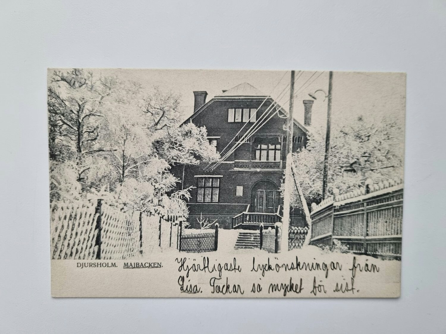 Vykort DJURSHOLM. MAJBACKEN