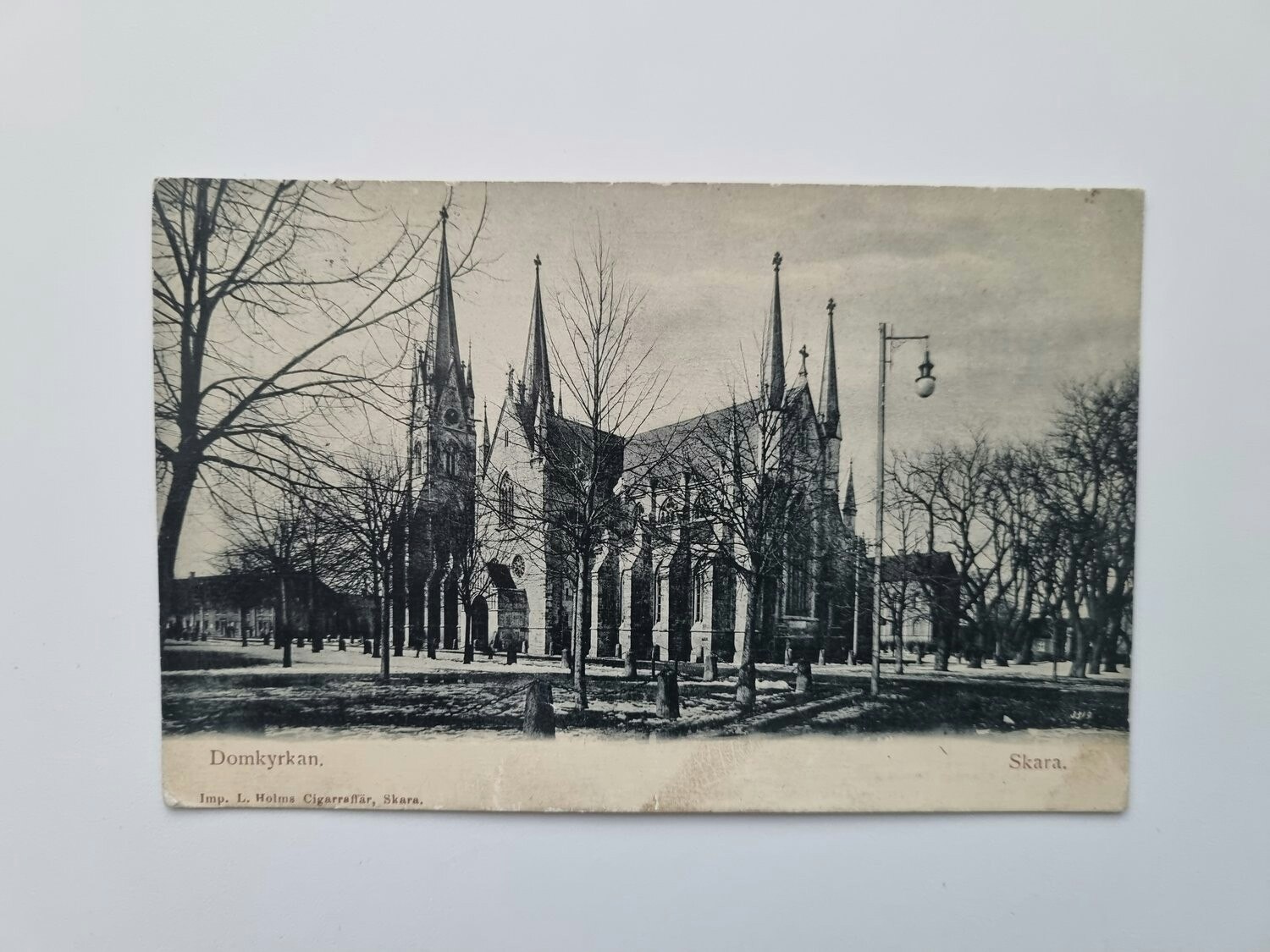 Vykort Domkyrkan Skara, 1906
