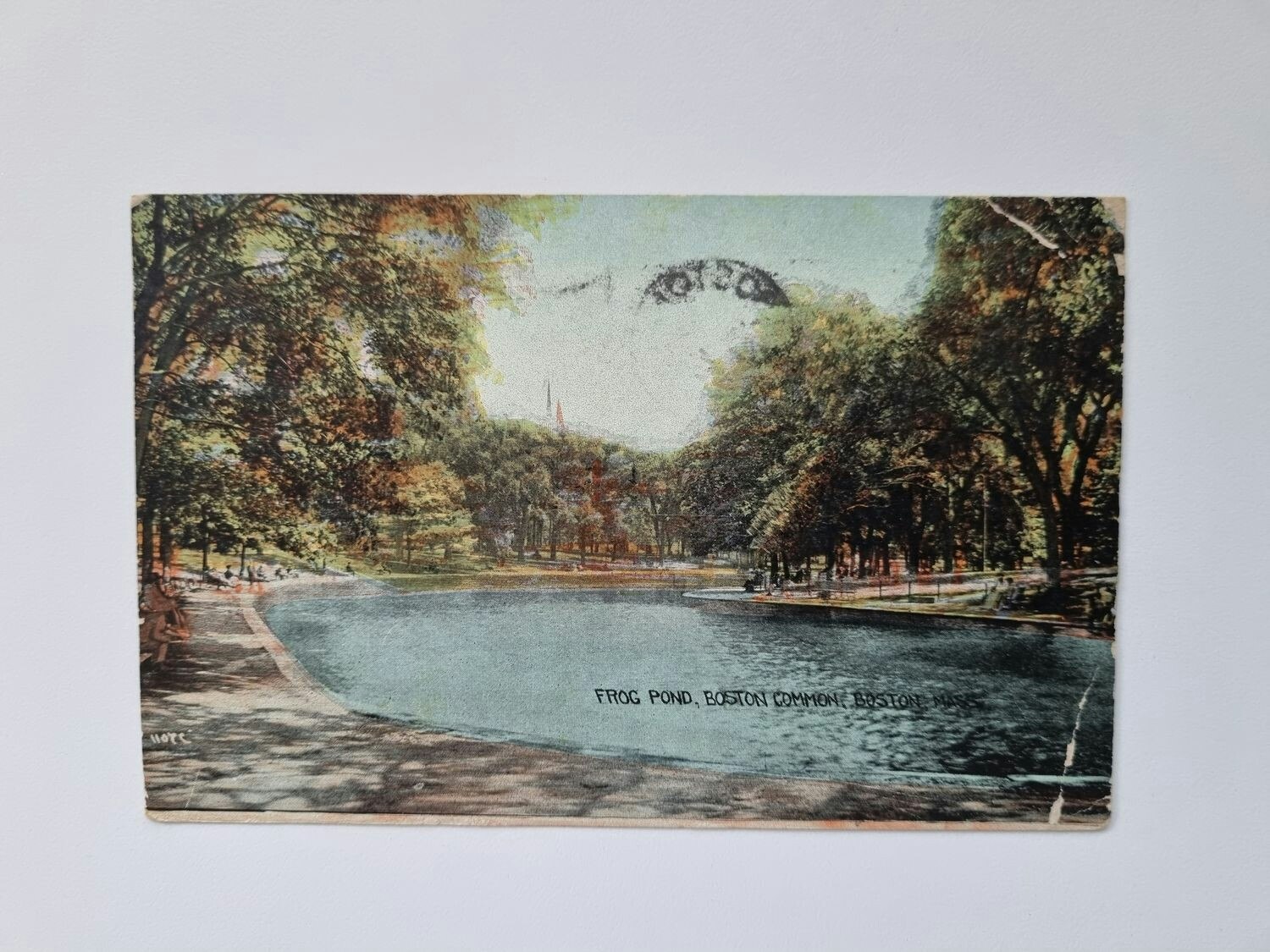 Vykort FROG POND, BOSTON COMMON, BOSTON PASS, 1912