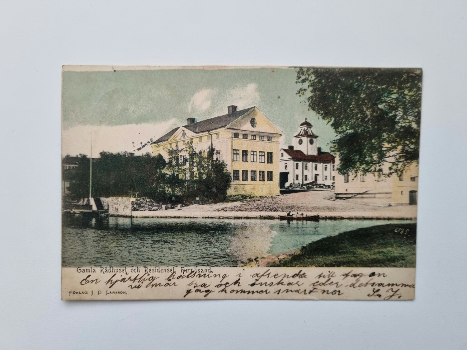 Vykort Gamla Rådhuset och Residenset, Härnösand, 1905