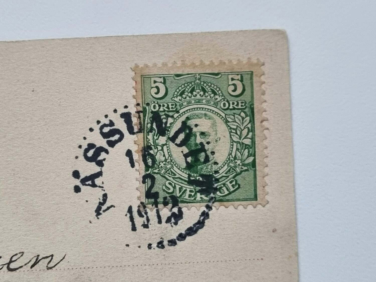 Vykort Missionshuset och predikantbostaden, Viken, Bjurkärn. 1912