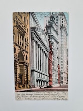 Vykort Stock Exchange, Gillinger and Hanover Buildings, New York - 1905