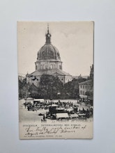 Vykort STOCKHOLM. ÖSTERMALMSTORG MED KYRKAN, 1902