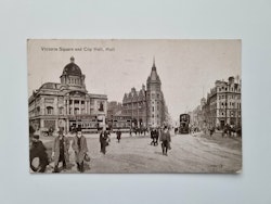 Vykort Victoria Square and City Hall, Hull, 1920