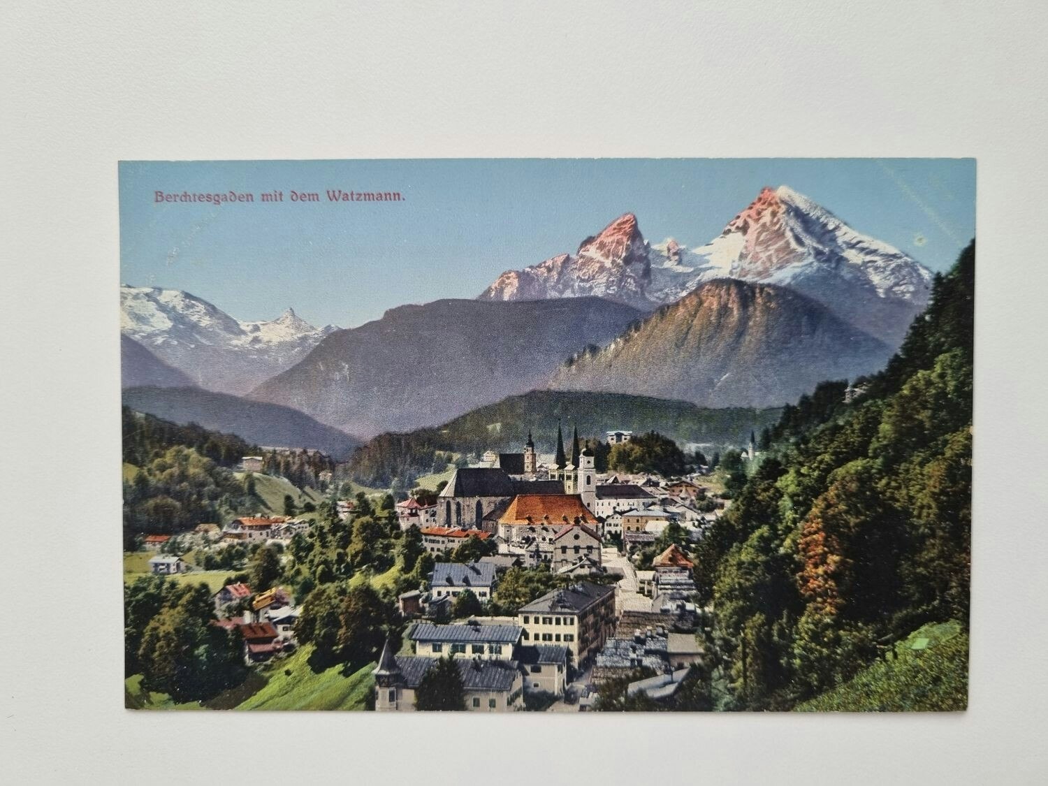 Äldre vykort Berchtesgaden mit dem Watzmann.