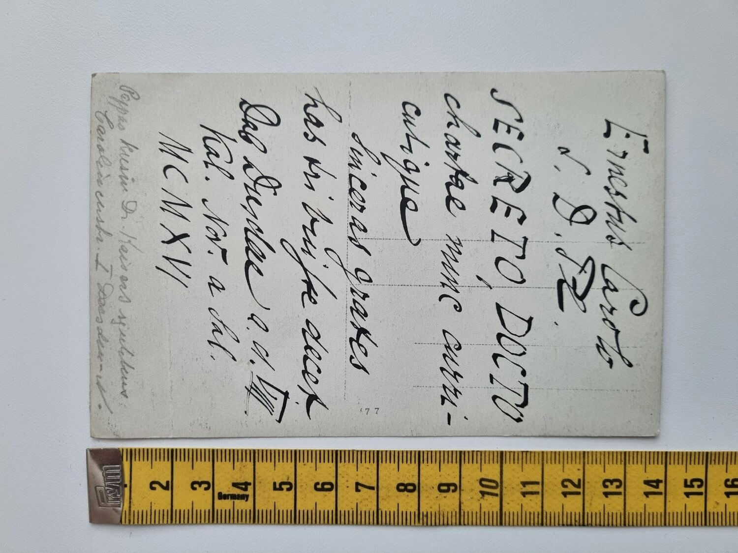 Äldre vykort daterat MCMXVI (1916)